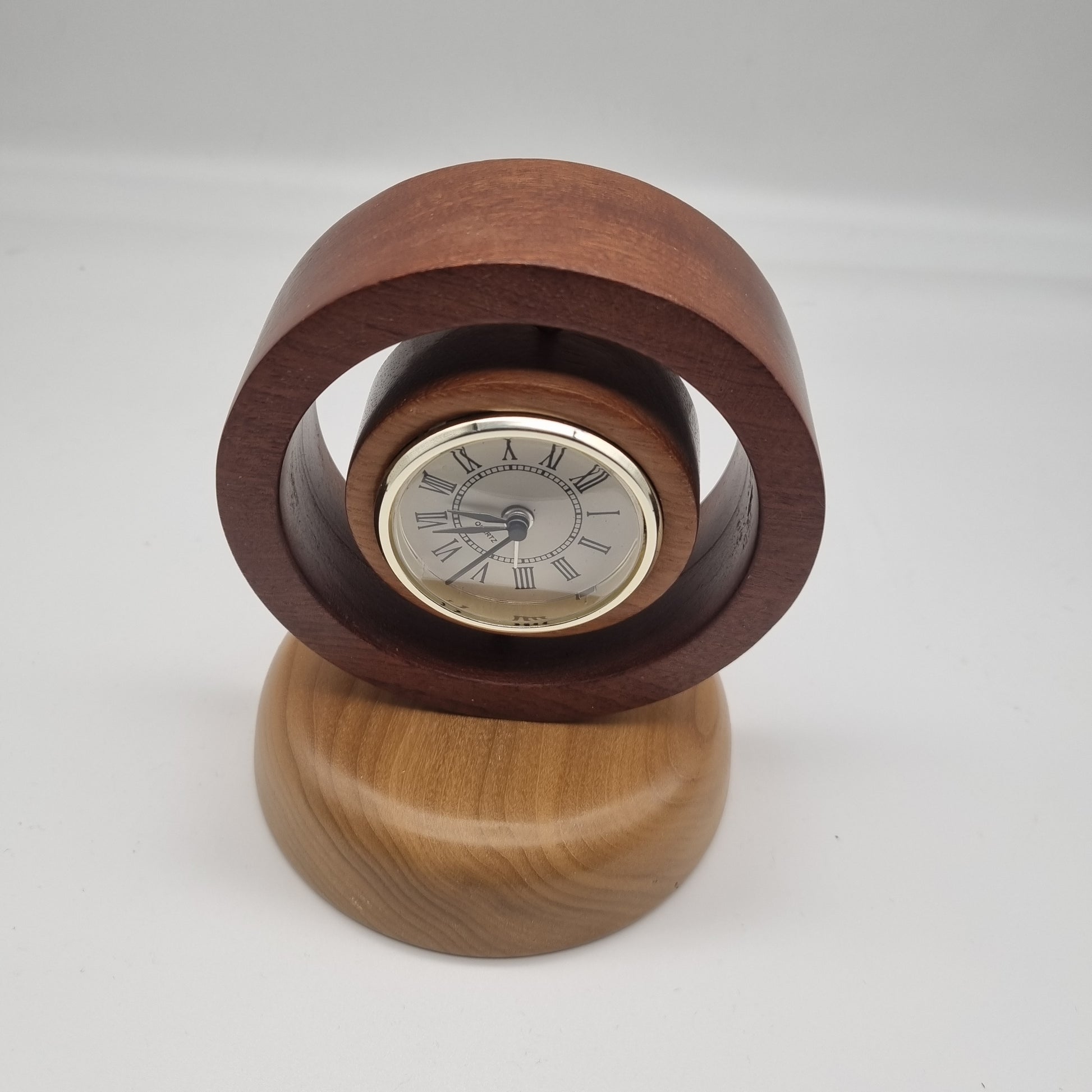 wooden clock side view