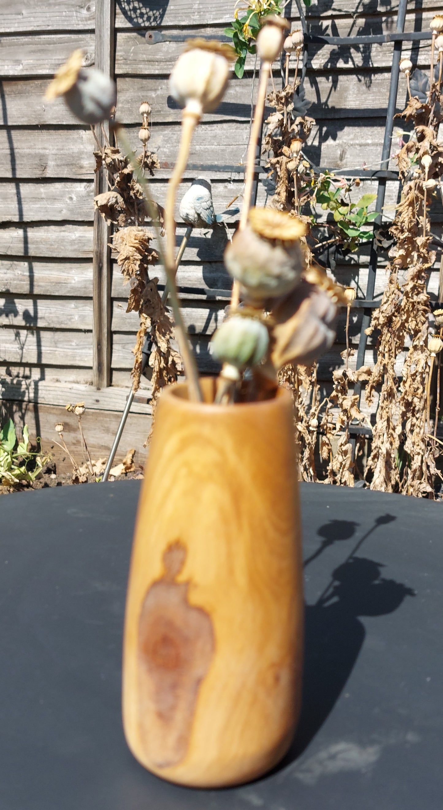 Handturned Cherry Wood Dried Bud Vase | Locally Sourced British Cherry
