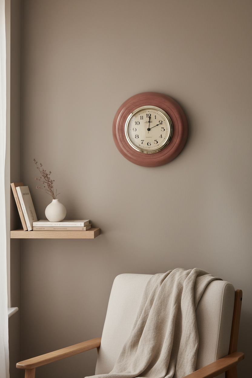 Sapele Wood Wall Clock – Handcrafted Wooden Timepiece for Modern Rustic Homes