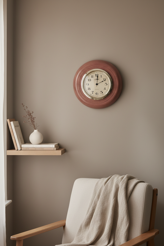 Sapele Wood Wall Clock – Handcrafted Wooden Timepiece for Modern Rustic Homes