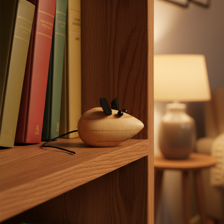 Handturned Wooden Mouse Ornament